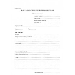 Karta badania histopatologicznego