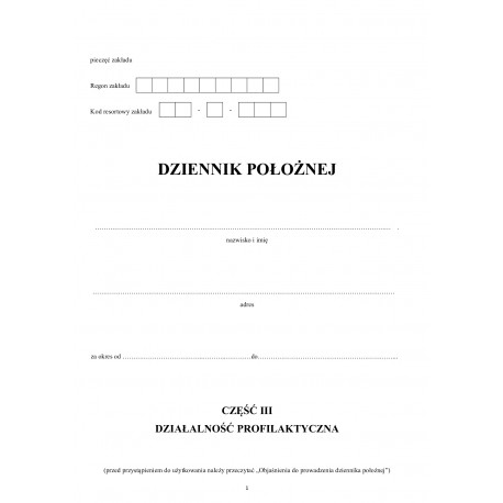 Księga Dziennik Położnej III 