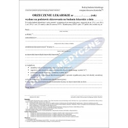 ORZECZENIE LEKARSKIE SZKODLIWY WPŁYW PRACY - AKTUALNE - Dz. U. z 2023 r. poz. 1465