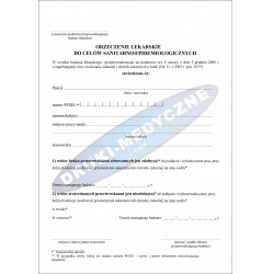 ORZECZENIE LEKARSKIE DO CELÓW SANITARNO-EPIDEMIOLOGICZNYCH - AKTUALNE - Dz. U. z 2024 r. poz. 924
