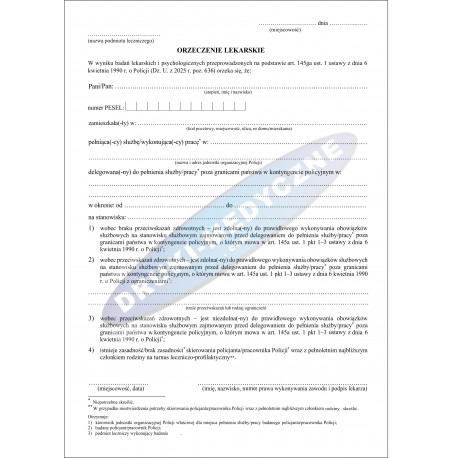 Orzeczenie policjanta powracającego do kraju po zakończeniu służby Dz. U. z 2025 r. poz. 636