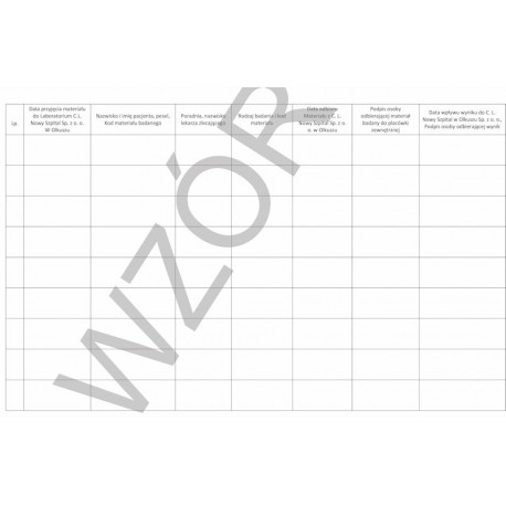 Przyjęcie materiału do laboratorium